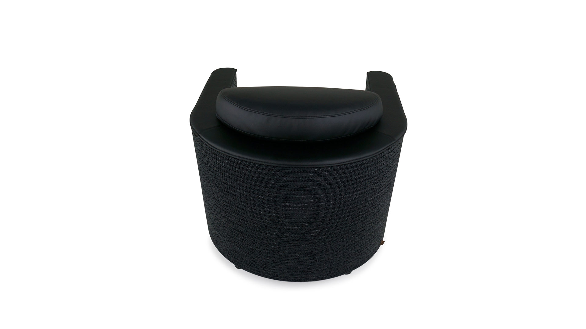 Sessel F&t interni srl attico staygreen aus Naturfaser Baumwolle Holz in Schwarz Sessel Wendy Struktur Solid green schwarz, Polster Öko-Leder schwarz