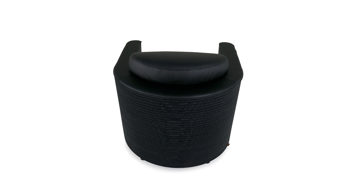 Sessel F&t interni srl attico staygreen aus Naturfaser Baumwolle Holz in Schwarz Sessel Wendy Struktur Solid green schwarz, Polster Öko-Leder schwarz