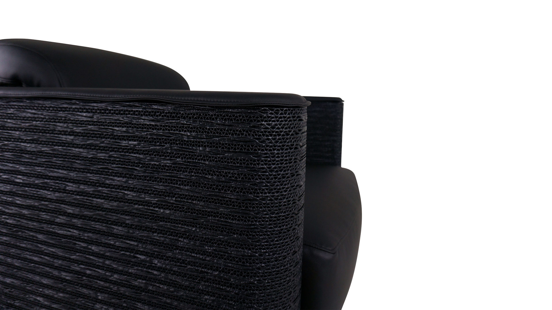 Sessel F&t interni srl attico staygreen aus Naturfaser Baumwolle Holz in Schwarz Sessel Wendy Struktur Solid green schwarz, Polster Öko-Leder schwarz