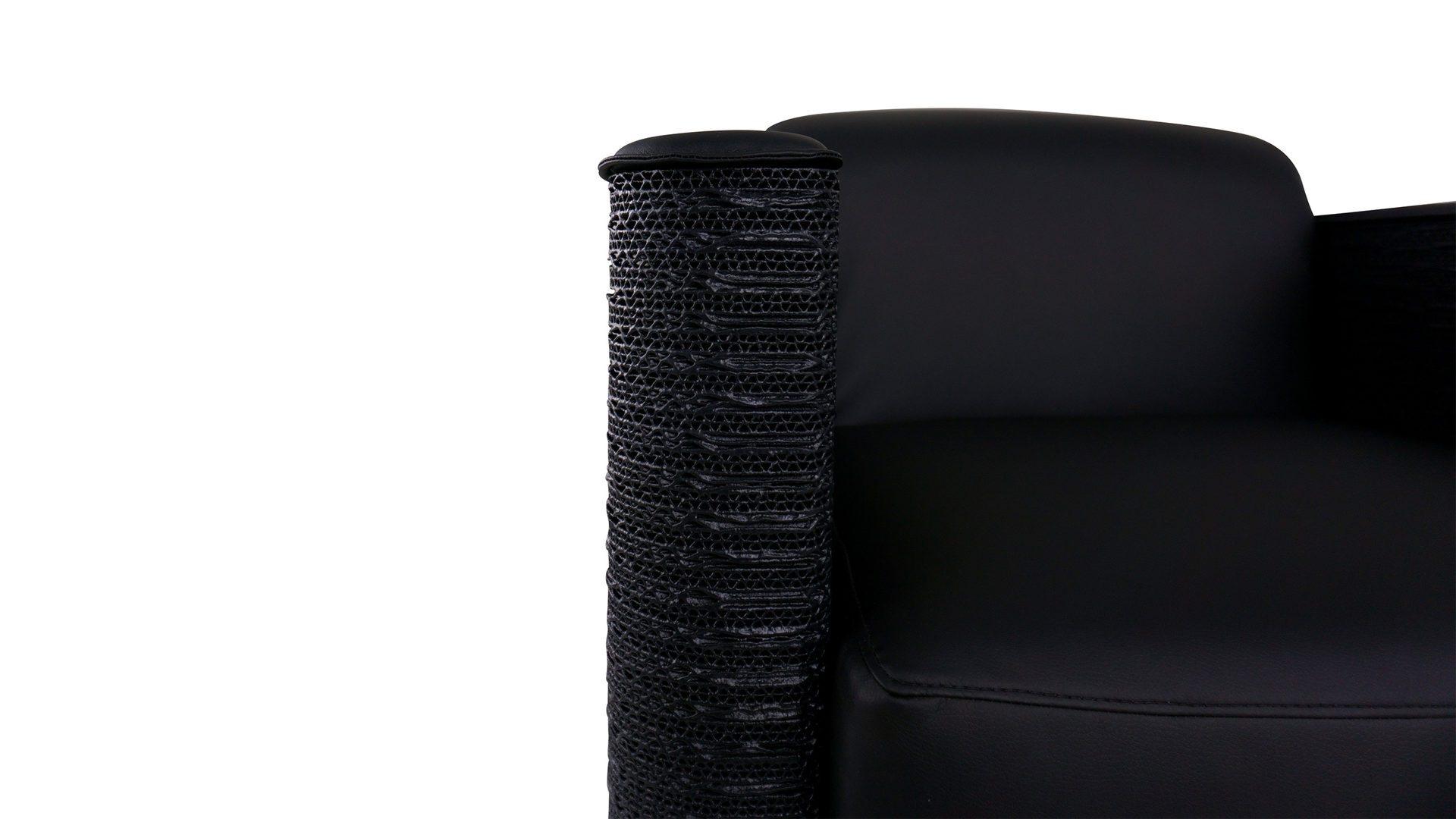 Sessel F&t interni srl attico staygreen aus Naturfaser Baumwolle Holz in Schwarz Sessel Wendy Struktur Solid green schwarz, Polster Öko-Leder schwarz