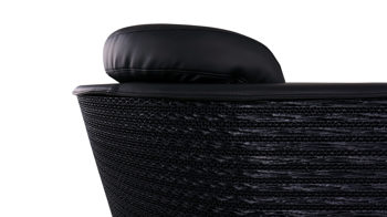 Sessel F&t interni srl attico staygreen aus Naturfaser Baumwolle Holz in Schwarz Sessel Wendy Struktur Solid green schwarz, Polster Öko-Leder schwarz