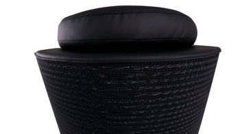 Sessel F&t interni srl attico staygreen aus Naturfaser Baumwolle Holz in Schwarz Sessel Wendy Struktur Solid green schwarz, Polster Öko-Leder schwarz