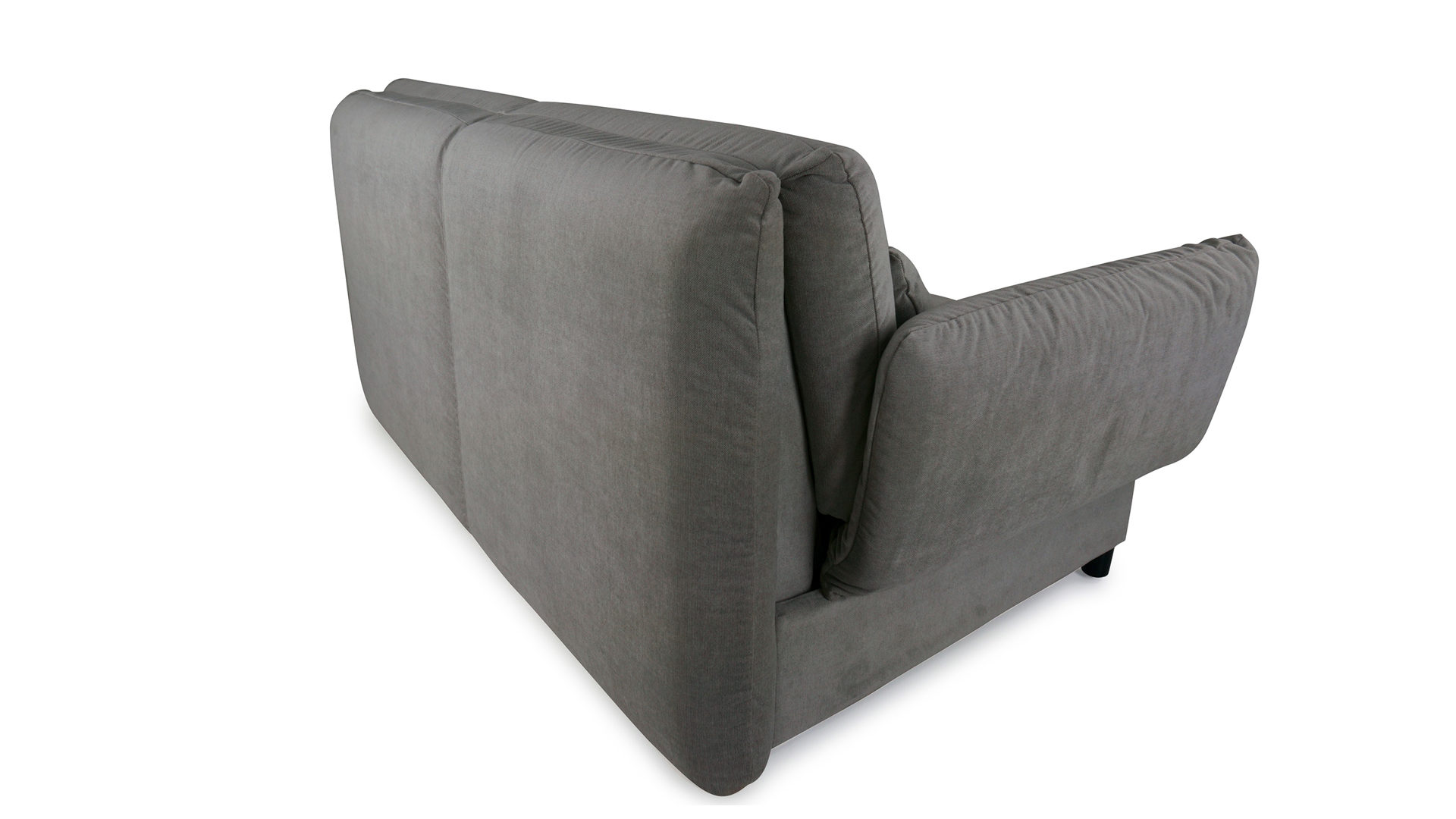 Schlafsofa Brühl aus Stoff in Graphit CAMP 2B Bettsofa Schlafsofa graphitgrauer Stoffbezug & schwarze Holzfüße - Stellfläche ca. 173-218 x 83 x 106 cm