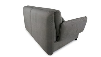Schlafsofa Brühl aus Stoff in Graphit CAMP 2B Bettsofa Schlafsofa graphitgrauer Stoffbezug & schwarze Holzfüße - Stellfläche ca. 173-218 x 83 x 106 cm