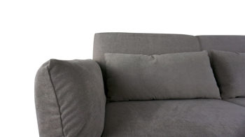 Schlafsofa Brühl aus Stoff in Graphit CAMP 2B Bettsofa Schlafsofa graphitgrauer Stoffbezug & schwarze Holzfüße - Stellfläche ca. 173-218 x 83 x 106 cm