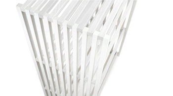 Regal Joval gmbh aus Holz in Weiß Faltbares Regal, Regalsystem Rebar weiß, Rückwand weiß, seidenmatt lackiert, mit 4 Fächern