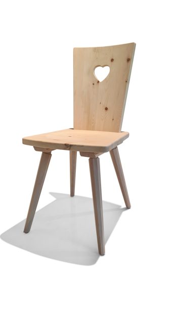 Einzelstuhl Thöni gmbh aus Holz in Holzfarben Hell Stuhl Alpine Seat Zirbenholz roh, Stuhlbeine Buchenholz