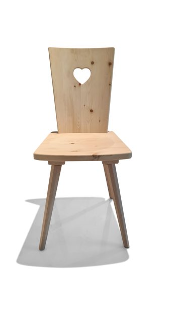 Einzelstuhl Thöni gmbh aus Holz in Holzfarben Hell Stuhl Alpine Seat Zirbenholz roh, Stuhlbeine Buchenholz