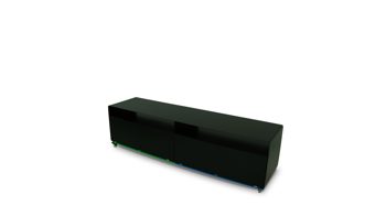 Sideboard Müller möbelfabrikation aus Metall in Schwarz Sideboard Lowboard Mobile Line R110 Vintage Lackierung RAL 9005 seidenmatt tiefschwarz