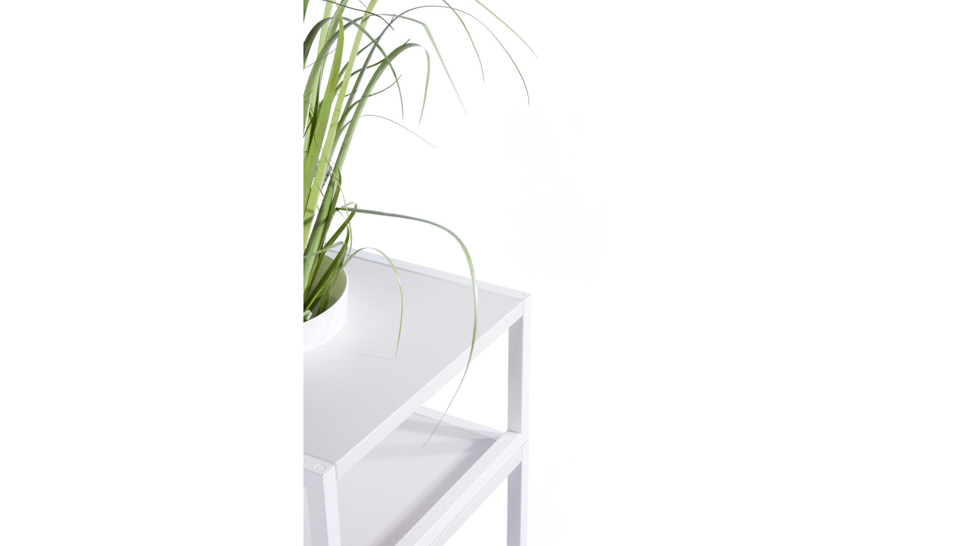 Büromöbel Vario aus Metall Holz in Weiß Holzfarben Grau M1 Set 2 Small B Büro-Kombination, Regalkombi Rahmen weiss, Korpus-Platte Eiche Dekor-Angoragrau, Topf weiss